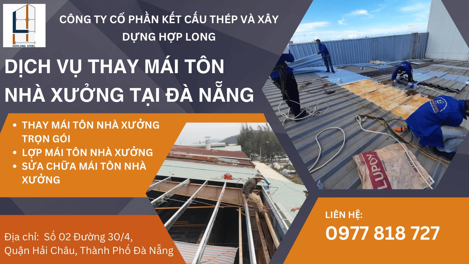 Dịch vụ thay mái tôn nhà xưởng tại Đà Nẵng